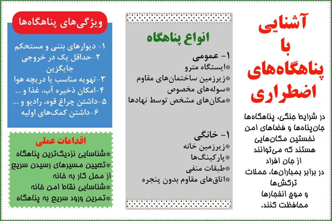 آشنایی با پناهگاه‌های اضطراری