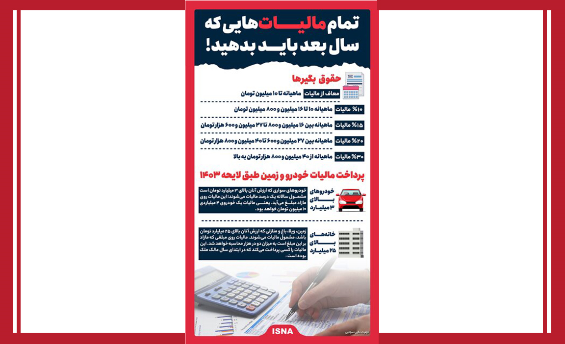 تمام مالیاتهایی که سال بعد باید بدهید