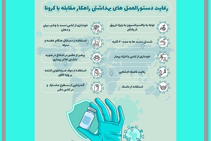 رعایت دستورالعمل‌های بهداشتی راهکار مقابله با شیوع کرونا